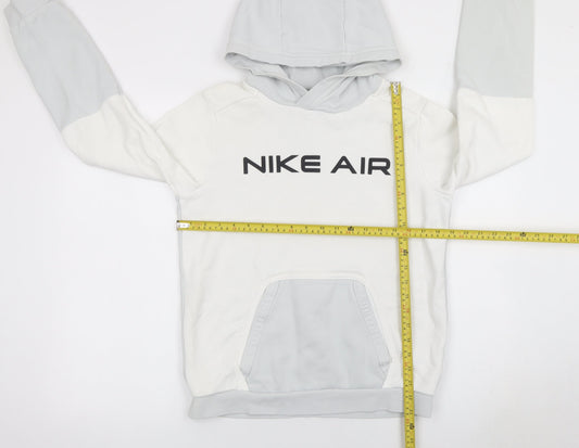 Nike Boys White Grey XL Pullover Hoodie Fleece Sweatshirt