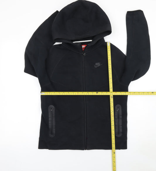Nike Boys Black XL Full Zip Fleece Hoodie with Logo and Pockets