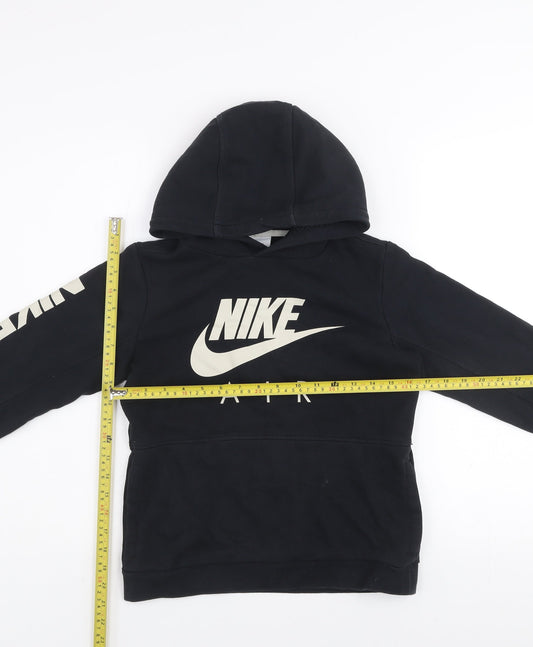 Nike Boys Black Pullover Hoodie M 10-11 Years Cotton Blend Fleece