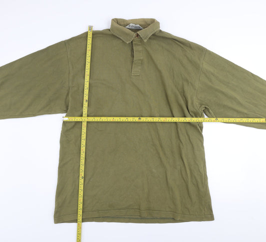 Hawkshead Men's Green XL Long Sleeve Cotton Button-Up Shirt