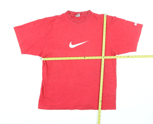Nike Men's Red Small Regular Fit Cotton Logo Sports T-Shirt