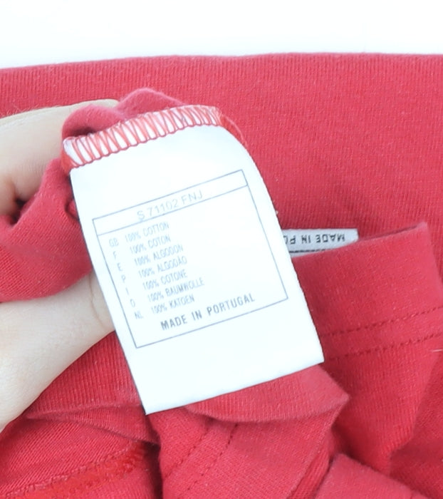 Nike Men's Red Small Regular Fit Cotton Logo Sports T-Shirt