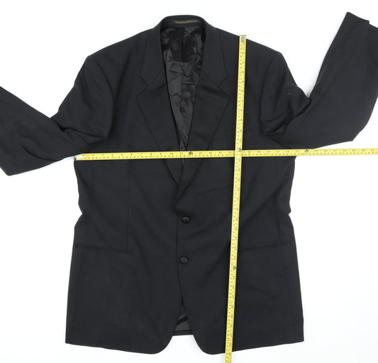 Marks & Spencer St Michael Black Wool Blend Women's 44L Suit Jacket