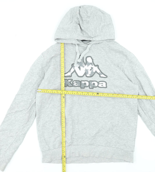 Kappa Men's Grey Pullover Hoodie Medium Logo Sportswear