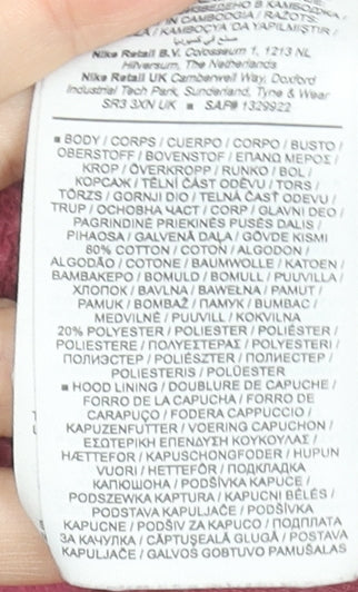 Nike Women’s Pink Full Zip Hoodie XL Cotton Blend Athletic