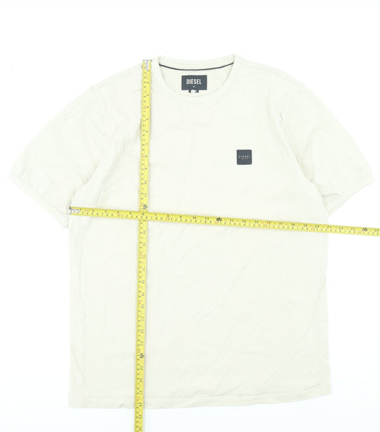 Mens UK Size XL Diesel Beige Cotton T-Shirt