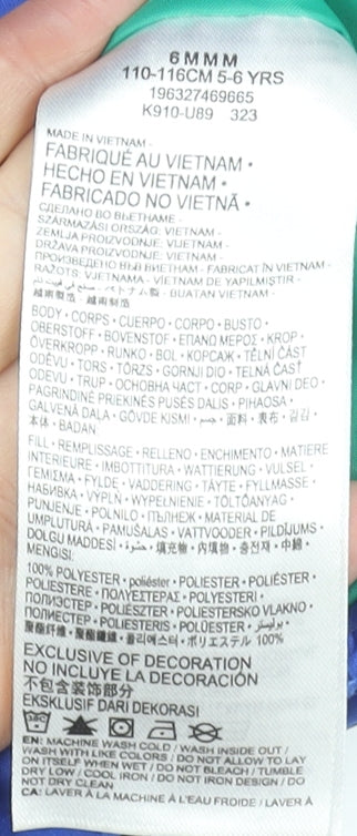 Nike Boys Blue Puffer Jacket Hooded 5-6 Years Winter Coat