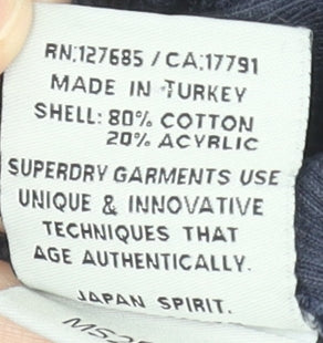 Superdry Men's Blue Pullover Sweatshirt L Crew Neck Vintage Logo