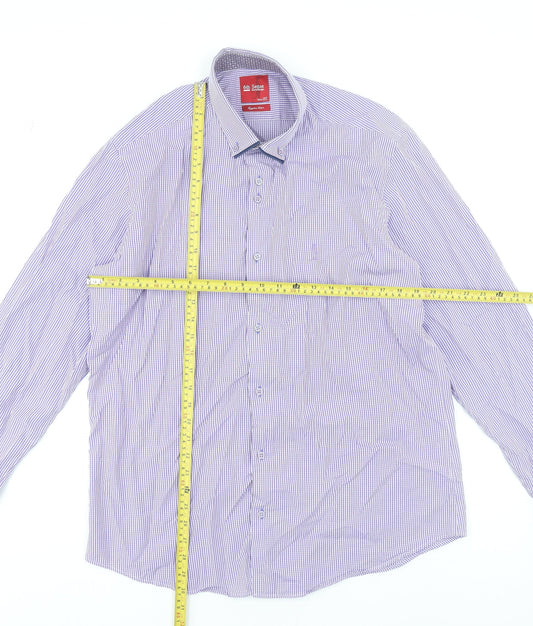 6th Sense Men's Purple Check Long Sleeve Egyptian Cotton Dress Shirt XL