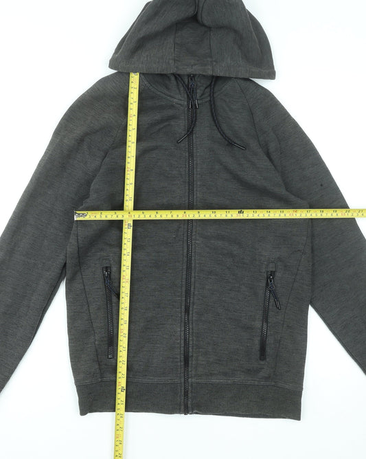 Next Men’s Grey Full Zip Hoodie Size S Lightweight Cotton Blend