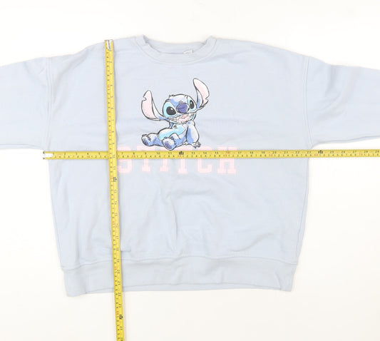 Disney Women’s Blue Stitch Crew Neck Sweatshirt Size M 12/14