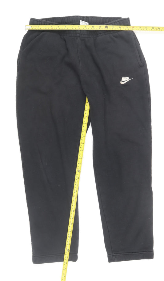 Nike Men's Black Fleece Joggers Sweatpants L Regular Fit