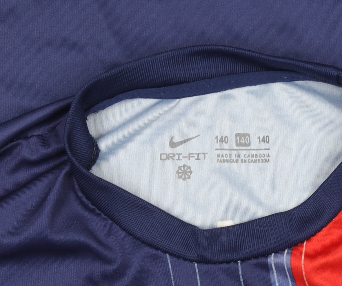 Nike Boys Blue Paris Saint-Germain Neymar Jr Dri-FIT Football T-Shirt 10 Years