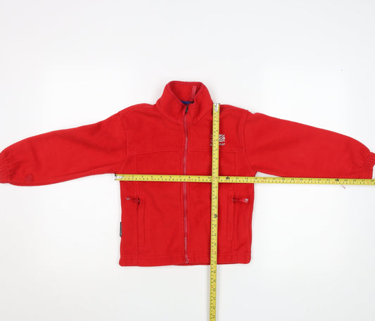 Karrimor Boys Red Full Zip Fleece Sweatshirt 7-8 Years Outdoor Jacket