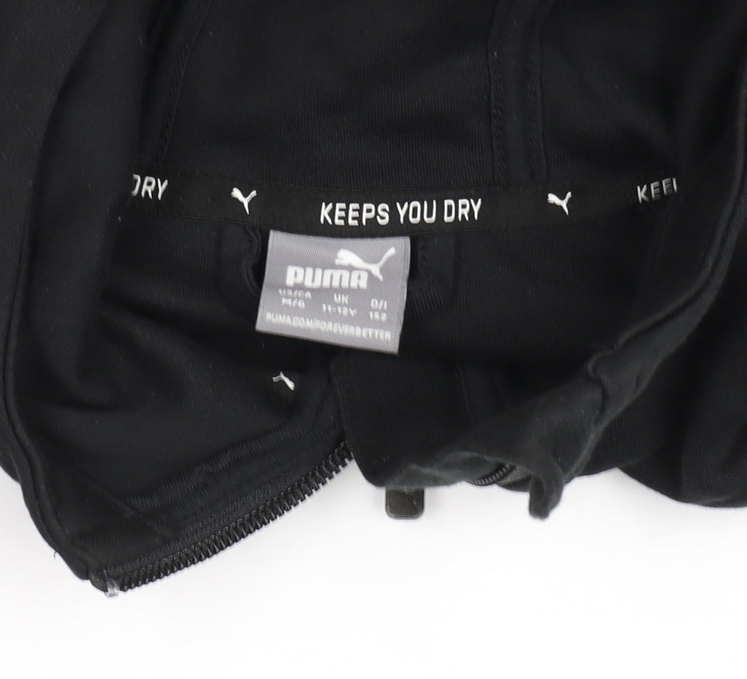 Additional view of Puma boys’ black 11-12 years track jacket hooded full zip activewear