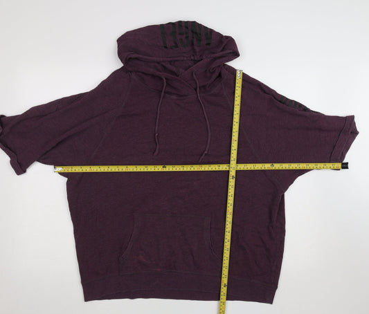Victoria's Secret Women's Purple Short Sleeve Pullover Hoodie Size L