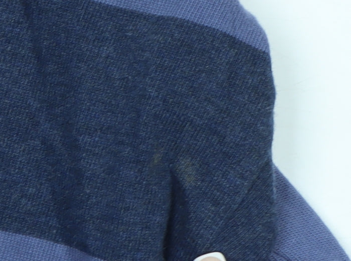 Kickers Men's Blue Striped Long Sleeve Cotton T-Shirt XL