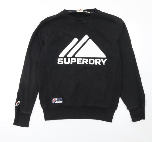 Mens UK S Regular Superdry Black Pullover Sweatshirt