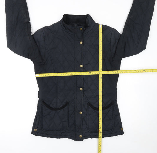 Jack Murphy Womens Black Quilted Jacket Size 10 Regular Padded Coat