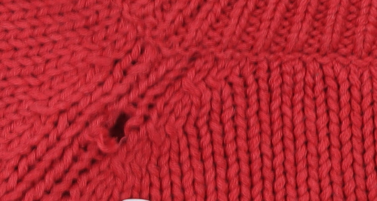 Superdry Women's Red Roll Neck Knit Jumper Size 16 Logo Design