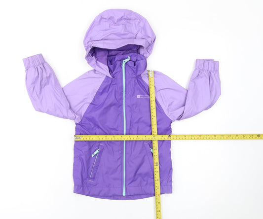 Mountain Warehouse Girls Purple Waterproof Lightweight Hooded Rain Jacket 3-4 Years