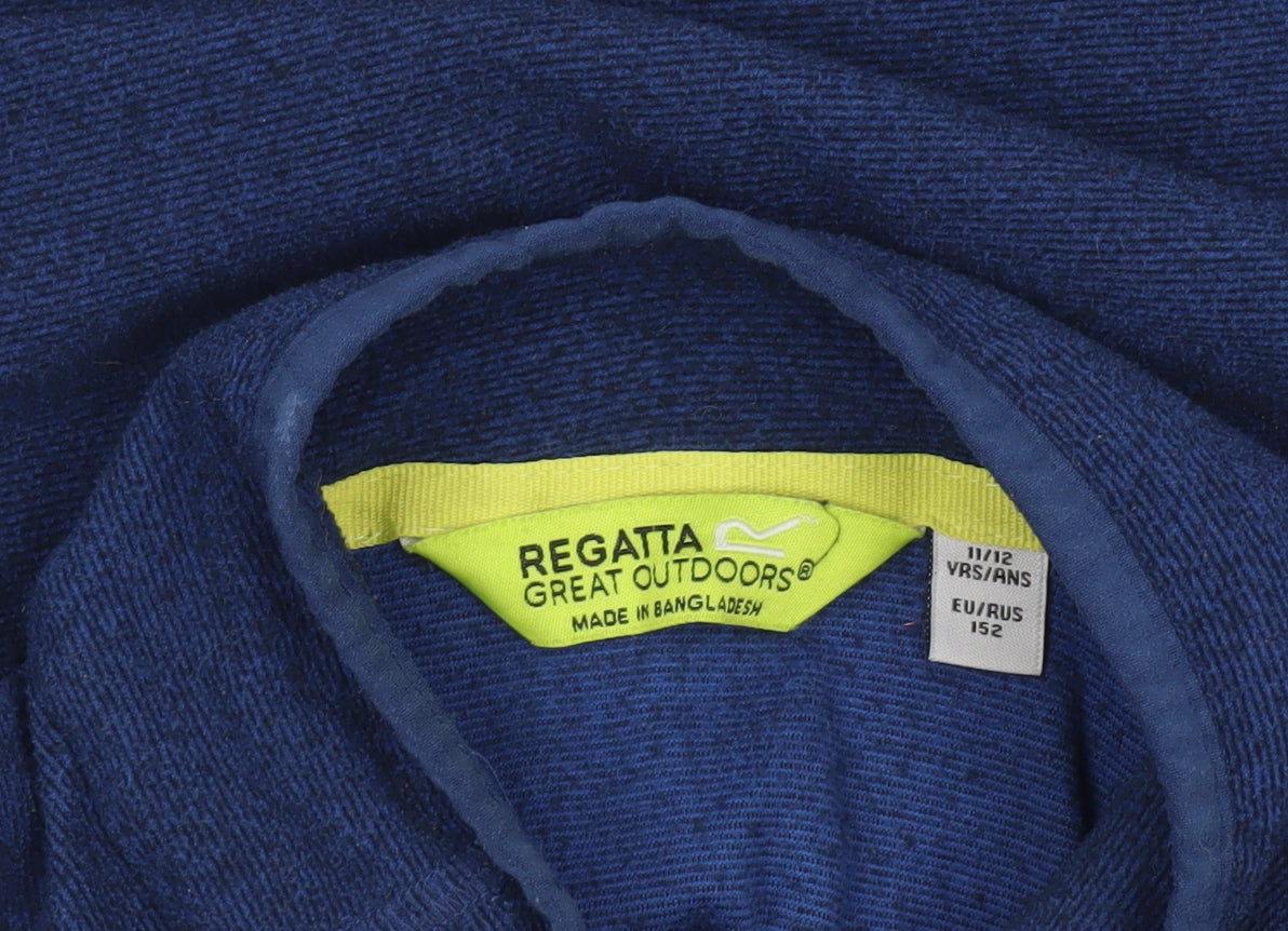 Additional view of Regatta boys’ blue fleece 1/4 zip outdoor sweatshirt 11-12 years