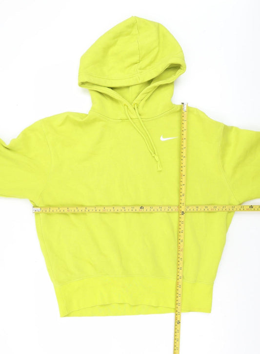 Nike Womens XS Yellow Hoodie Pullover Cotton Fleece Casual