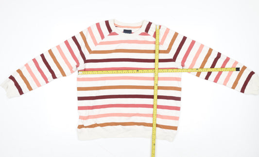 Crew Clothing Company Womens Multi Stripe Cotton Sweatshirt Size 14