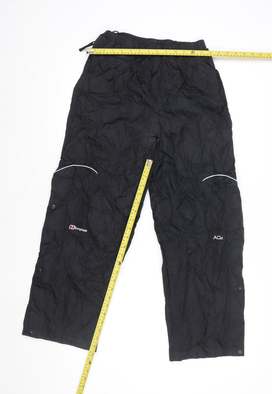 Berghaus Boys Black 13 Years Waterproof Rain Trousers Elastic Waist