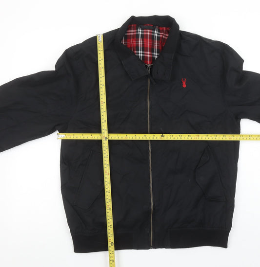 Next Men's Black Bomber Jacket Medium Cotton Nylon Lined Casual