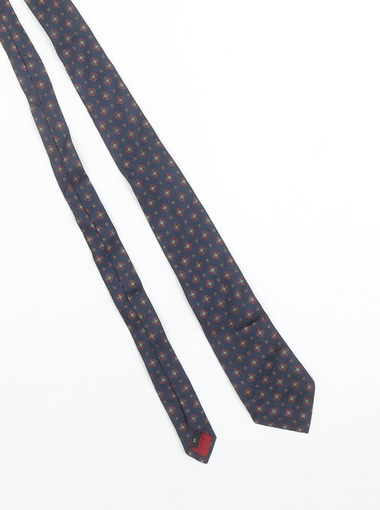 Pierre Cardin Men's Blue Geometric Silk Designer Tie