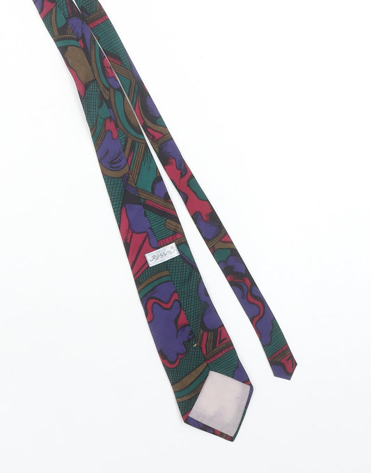 Rossini Men's Multicoloured Abstract Designer Silk Tie One Size