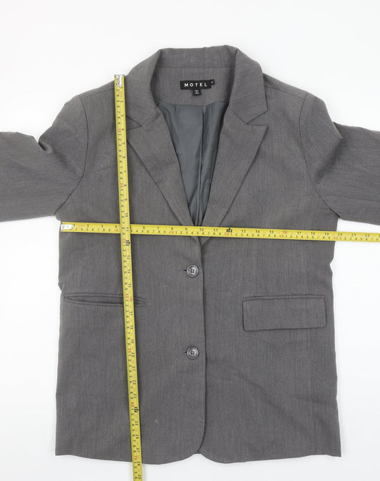Motel Women’s Grey XS Classic Single-Breasted Blazer Jacket