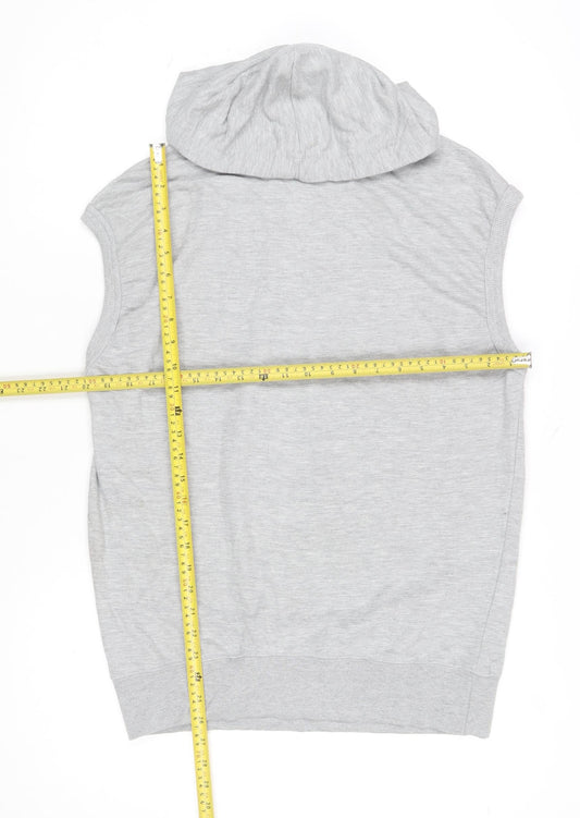 CMMT Men's Grey Hooded Sleeveless T-Shirt XL Cotton Blend
