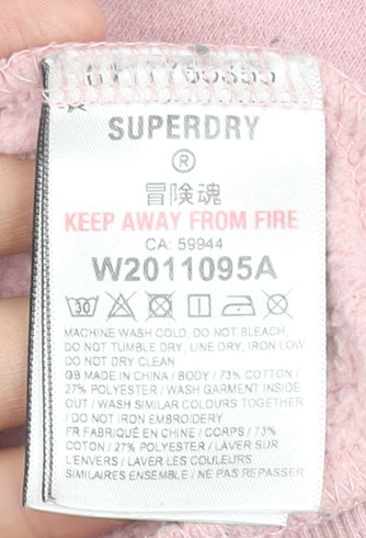 Superdry Women's Pink Crew Neck Pullover Sweatshirt UK 8