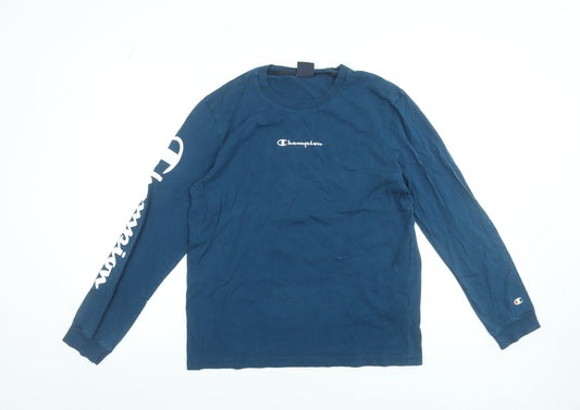 Mens UK Size M Champion Blue Cotton T-Shirt