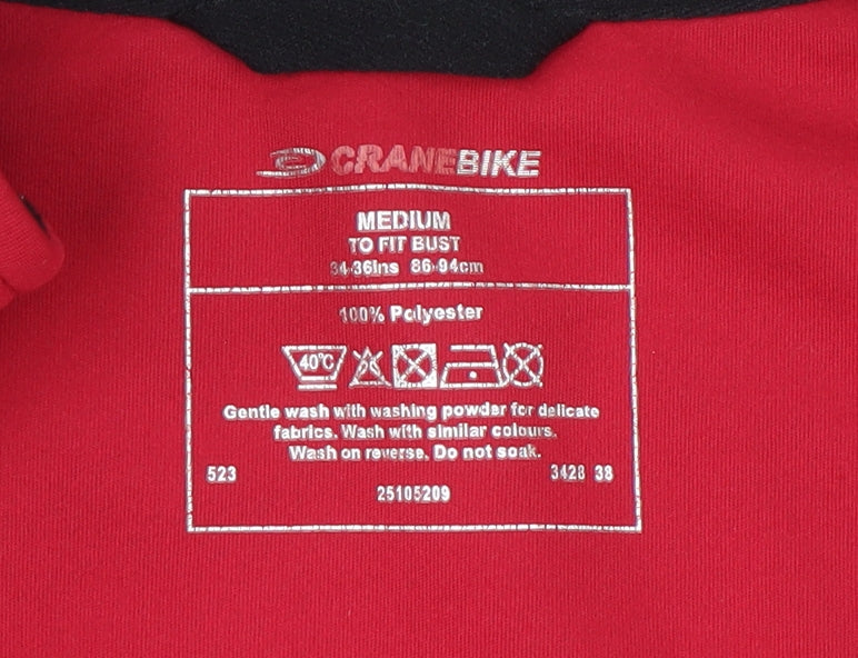 Crane Women Red Softshell Cycling Jacket Size M Full Zip Reflective Sportswear