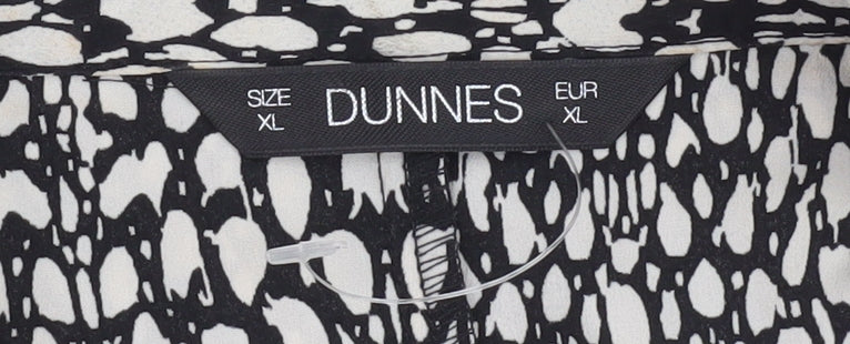 Additional view of Dunnes Women’s Black Animal Print A-Line Long Sleeve Dress, size XL
