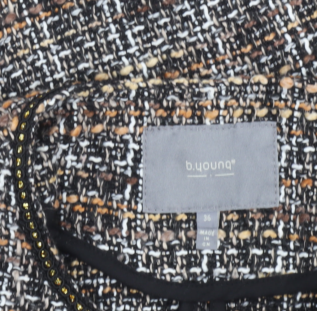 Additional view of b.young Women's Multicoloured Tweed Collarless Blazer Jacket, size 8