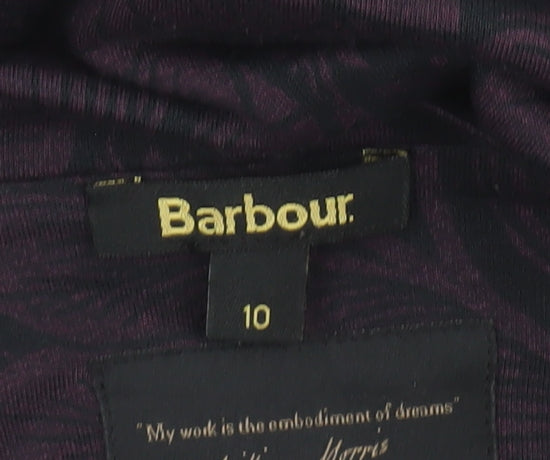 Womens UK Size 10 Barbour Purple Cotton Blend T-Shirt