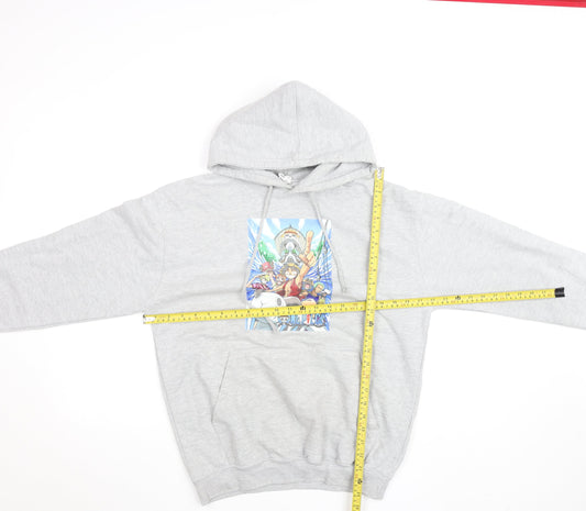 Just Hoods Anime One Piece Grey Hoodie Women M Pullover Cotton Blend