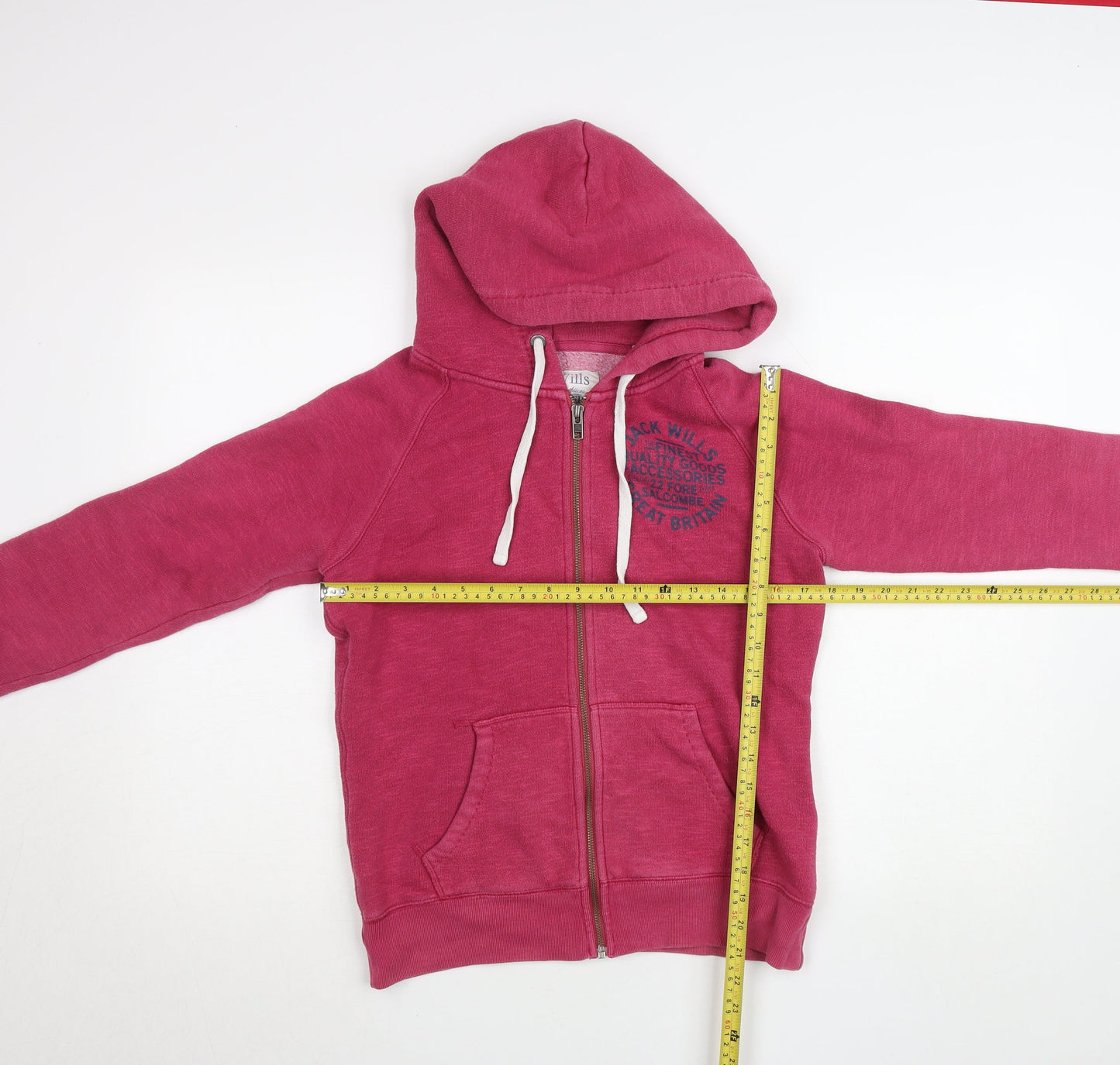 Womens UK 10 Regular Jack Wills Pink Full Zip Hoodie