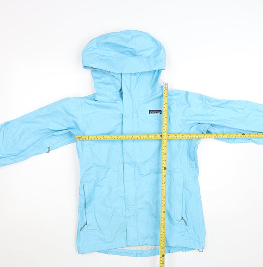 Patagonia Womens Blue XS Waterproof Hooded Rain Jacket