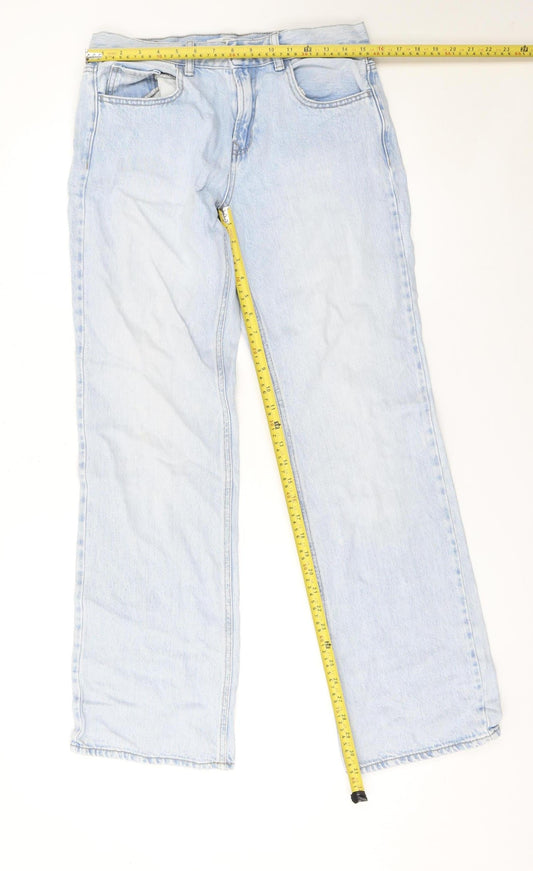 Stradivarius Unisex Light Blue Straight Leg Denim Jeans M