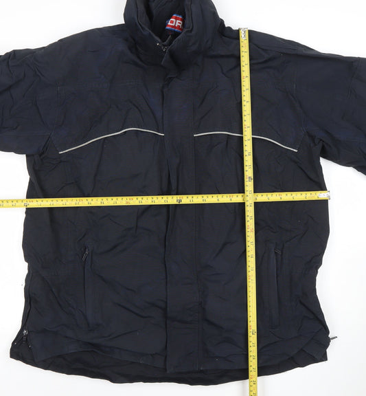 DRI Men's Blue Waterproof Windproof Mid-Length Jacket Size L