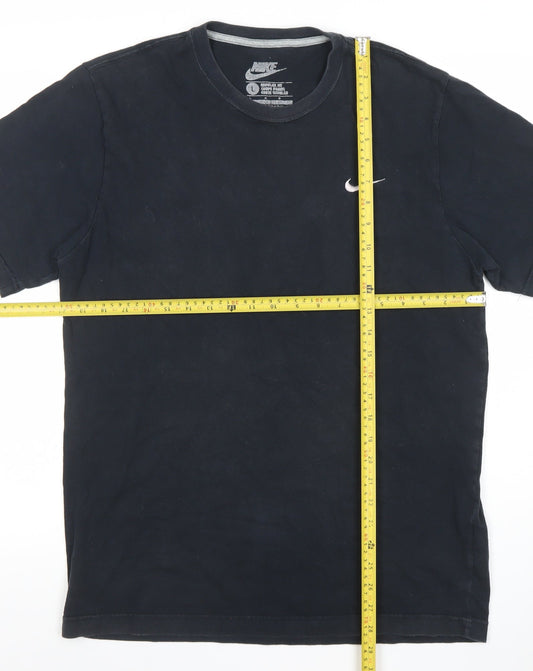 Nike Men Black Regular Fit Cotton Crew Neck Short Sleeve T-Shirt L