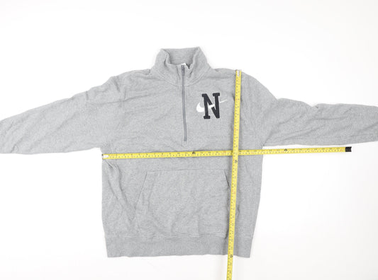 Nike Men's Grey 1/4 Zip Fleece Sweatshirt Size M