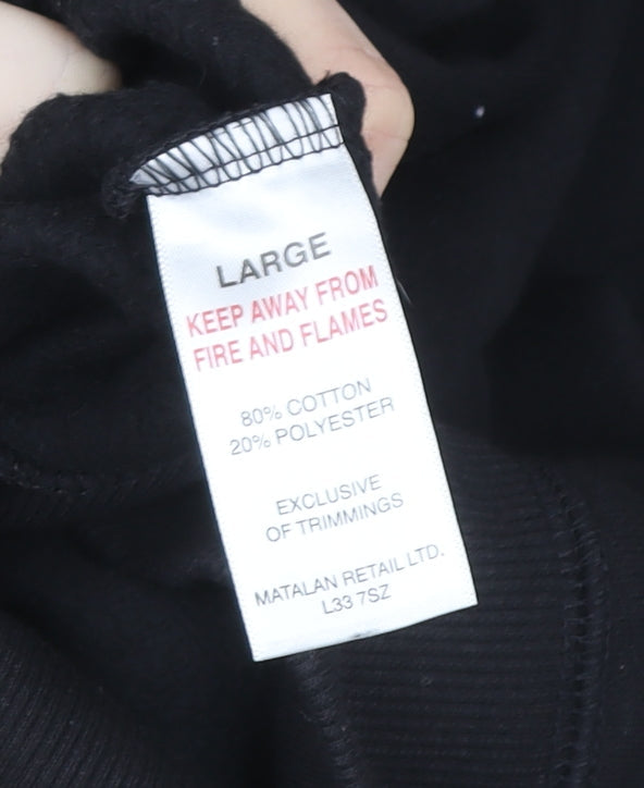 Additional view of Easy Women’s Black Pullover Hoodie Large Cotton Blend Casual