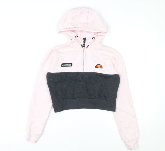 Womens UK 6 Regular ellesse Pink Full Zip Hoodie