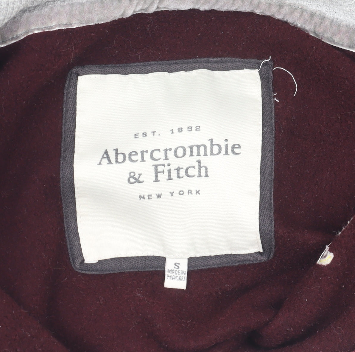 Mens UK S Regular Abercrombie & Fitch Red Full Zip Hoodie